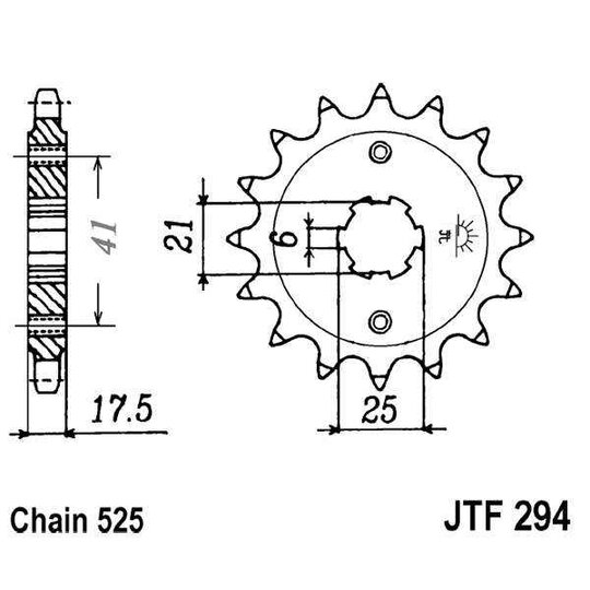 Reťazové koliečko JT JTF 294-14 14T, 525